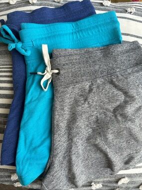 Eddie Bauer Women’s Athletic Drawstring Shorts Bundle - Gray, Teal, Navy